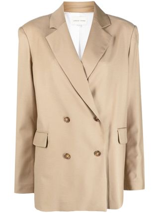 notched-lapel double-breasted blazer