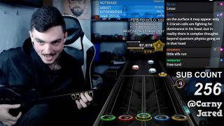 Carny Jared playing Guitar Hero 2