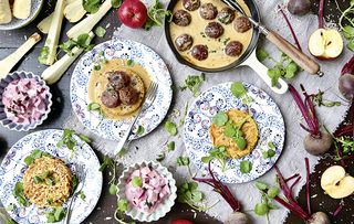 Parsnip rösti with Scandinavian meatballs