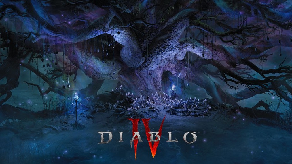 Diablo 4 image showing purple tree with winding branches
