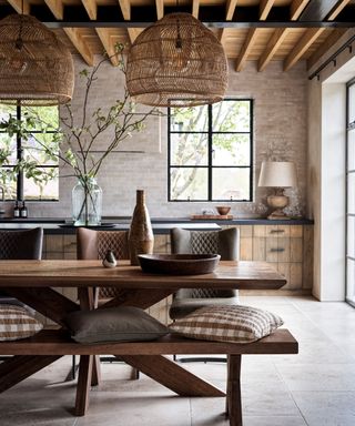 Modern rustic kitchen with wood furniture and accessories from Furniture Village