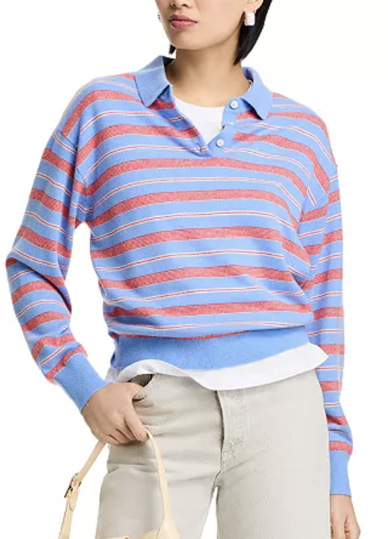 Guest in Residence, Cashmere Striped Polo Shirt