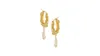 Joanna Laura Constantine Gold-Plated Waves Pearl Hoop Earrings