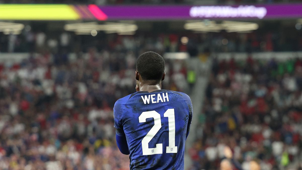 Team USA&#039;s Weah in a World Cup 2022 game against Iran