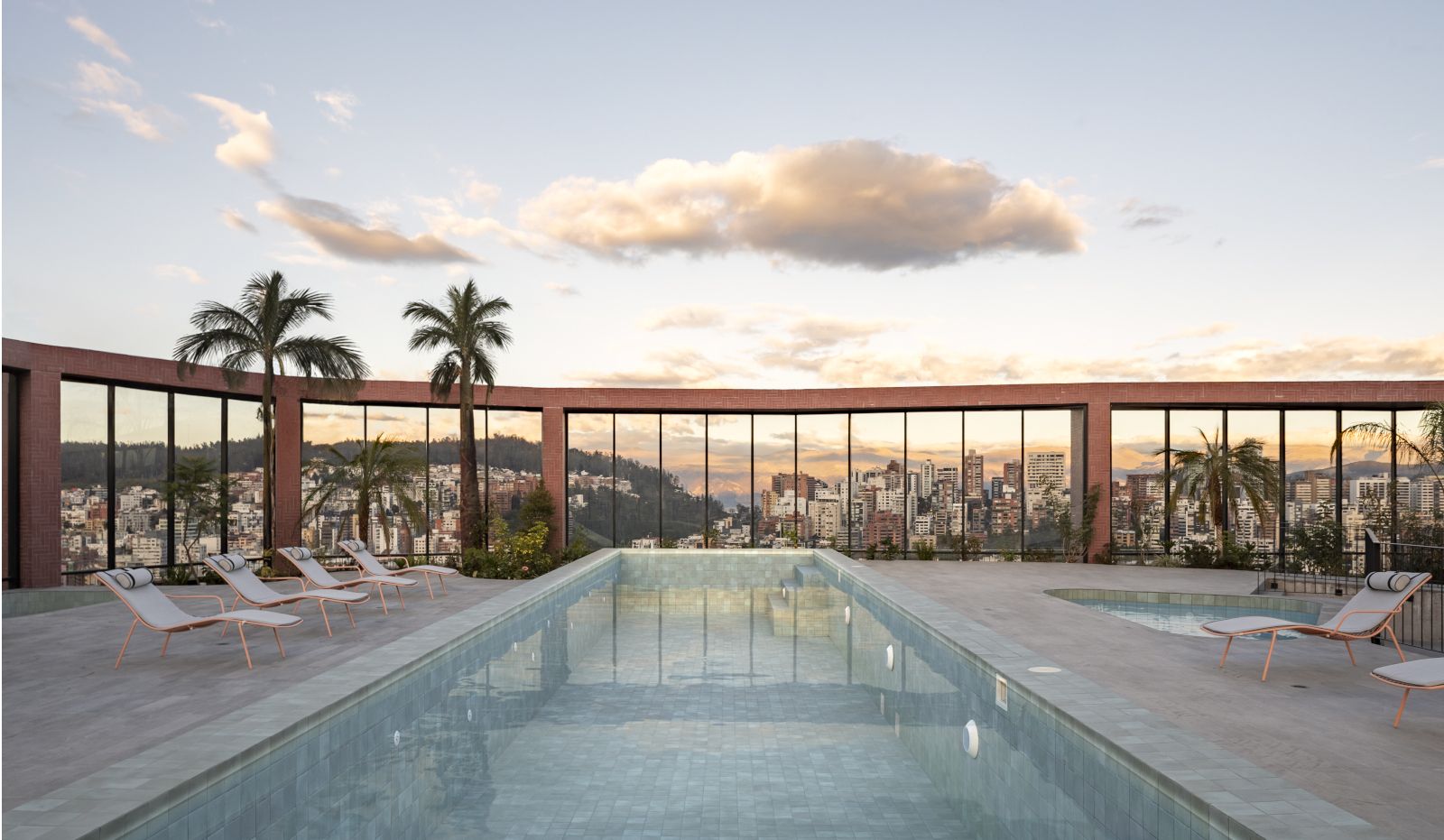 Rooftop pool and city view