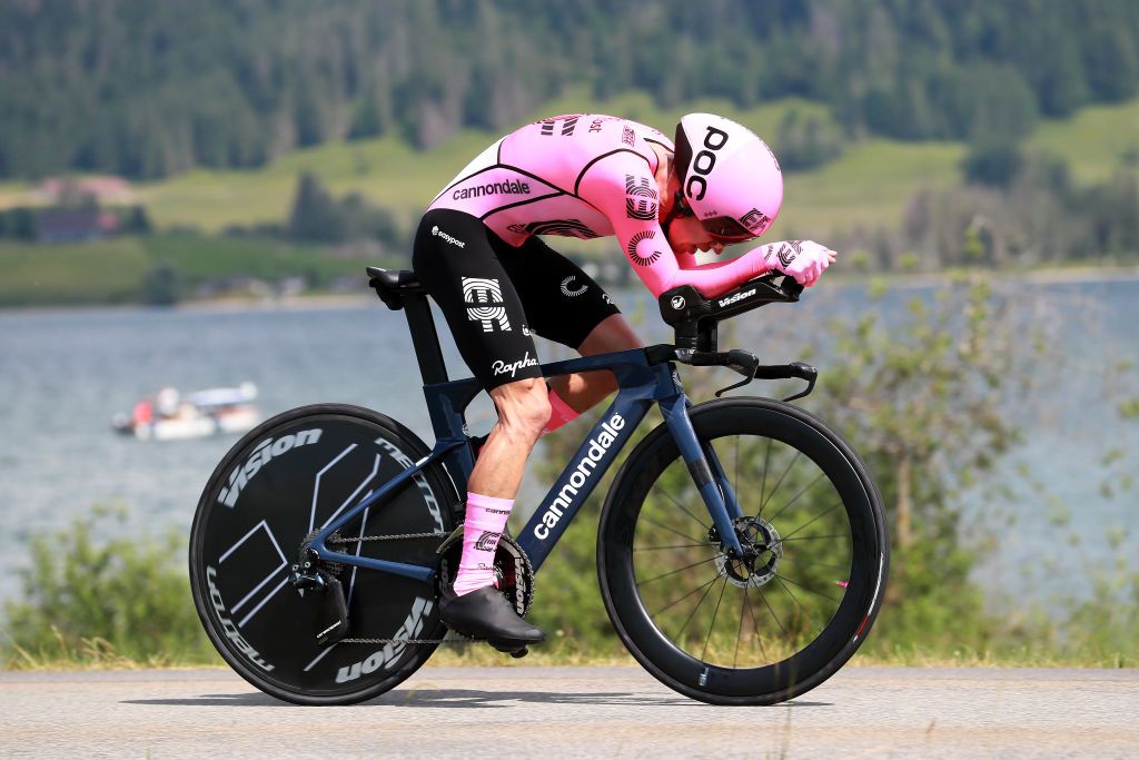 EINSIEDELN SWITZERLAND JUNE 11 Rigoberto Uran of Colombia and Team EF EducationEasyPost sprints during the 86th Tour de Suisse 2023 Stage 1 a 127km individual time trial stage from Einsiedeln to Einsiedeln UCIWT on June 11 2023 in Einsiedeln Switzerland Photo by Heinz ZwickyGetty Images