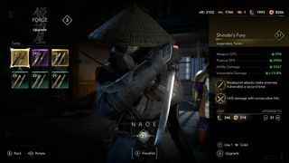 Assassin's Creed Shadows upgrade Naoe Tanto weapon