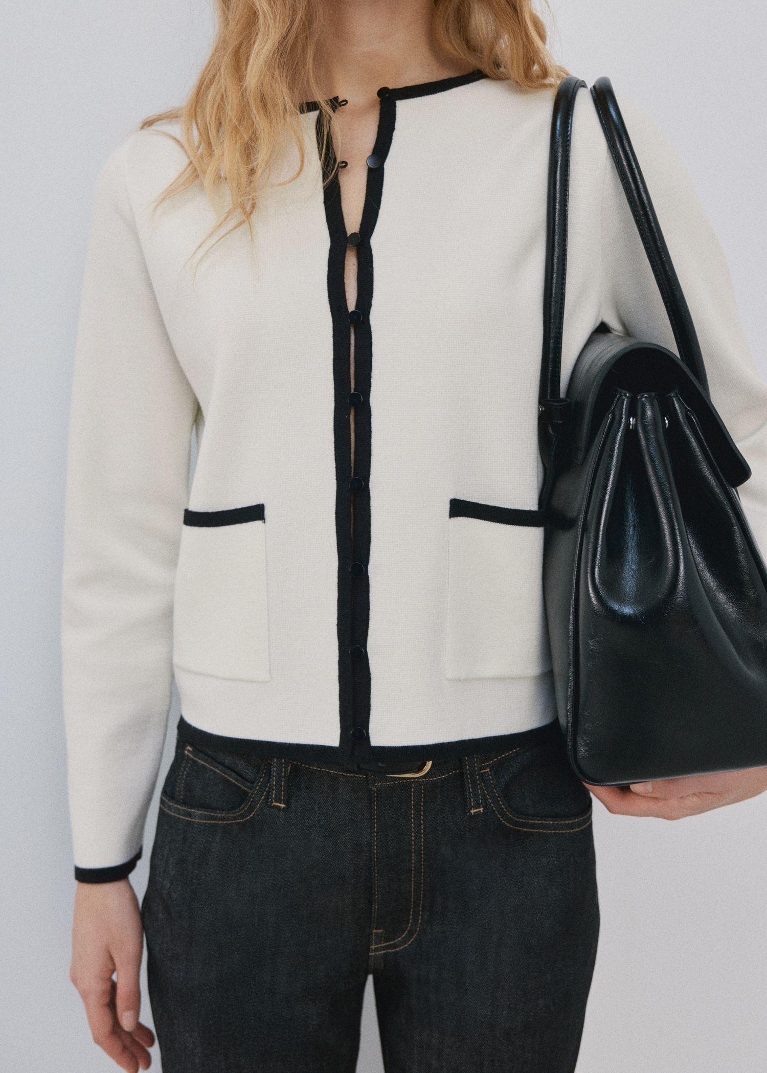 Contrasting Ribbed Cardigan - Women | Mango United Kingdom