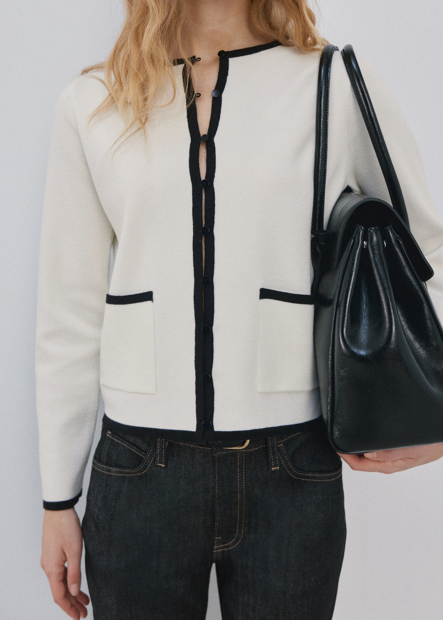 Contrasting Ribbed Cardigan - Women | Mango United Kingdom