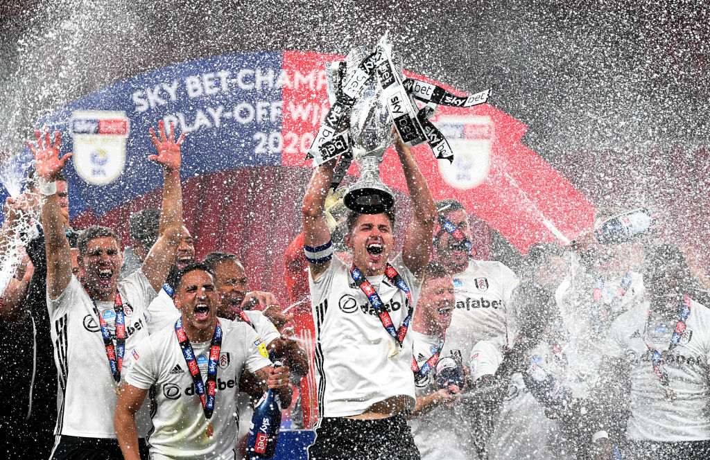 Fulham celebrate their 2020 Championship play-off final victory