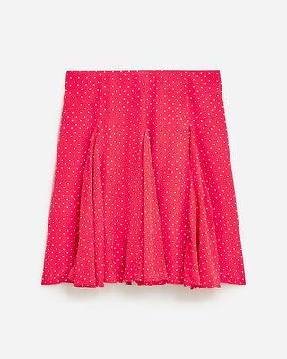 Godet Knee-Length Skirt in Crepe De Chine