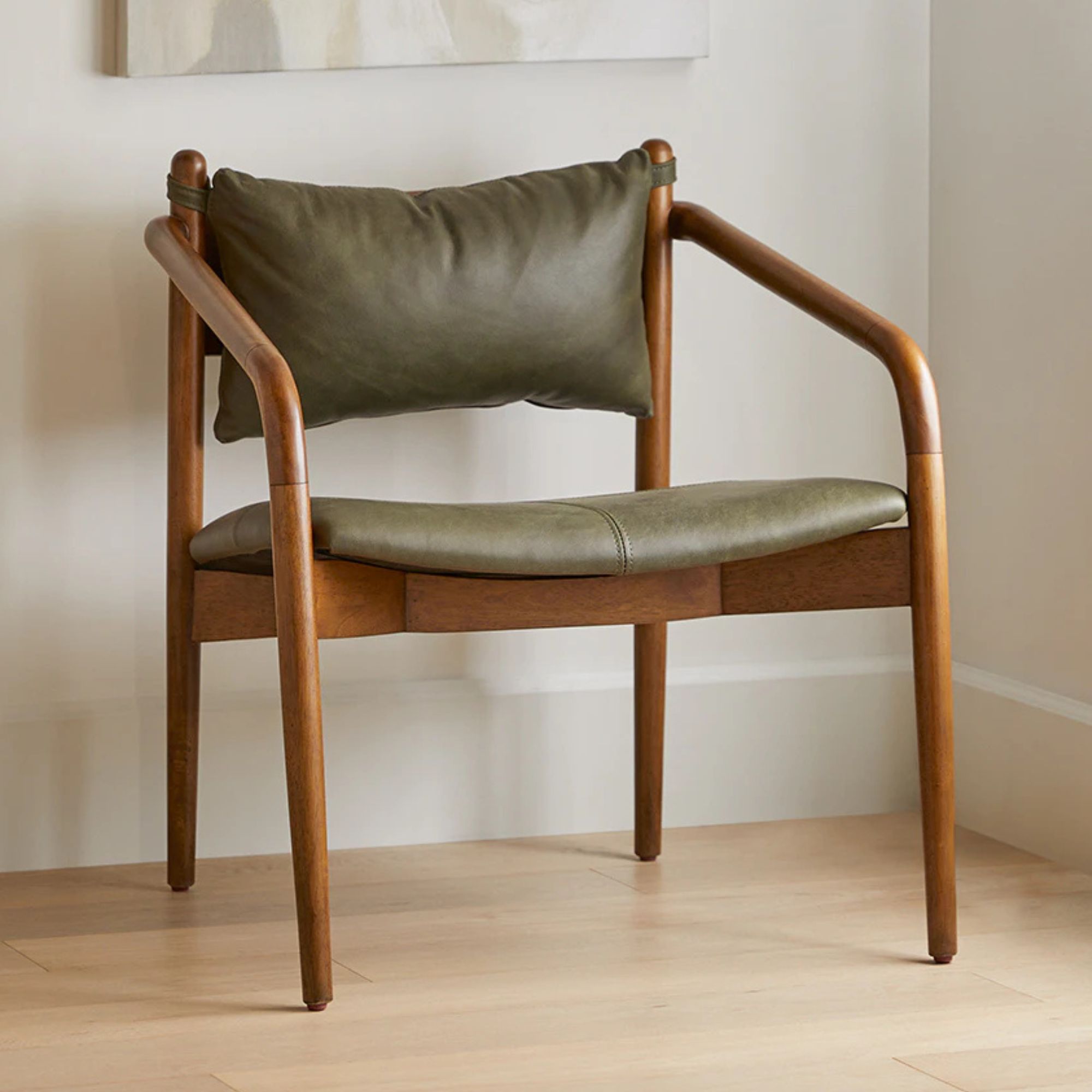 Lento 25" Leather Lounge Chair - Charme Green