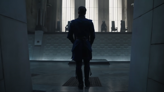 Doctor strange entering a hall in Multiverse of Madness, could be the Illuminati?