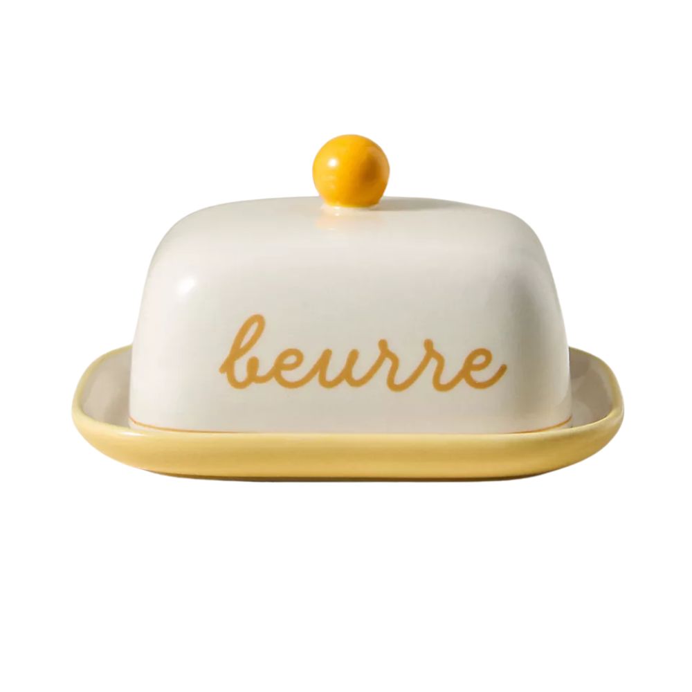 Café Violette Handpainted Stoneware Butter Dish