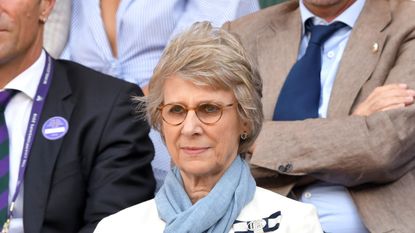 LONDON, ENGLAND - JULY 12: Birgitte, Duchess of Gloucester attends day eleven of the Wimbledon Tennis Championships at All England Lawn Tennis and Croquet Club on July 12, 2019 in London, England. (Photo by Karwai Tang/Getty Images)