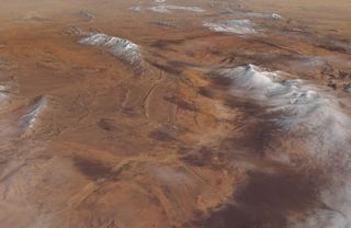On Jan. 8, 2018, data from the Operational Land Imager on the Landsat 8 satellite caught this view of 4 to 12 inches (10 to 30 centimeters) of snow that accumulated on higher elevations of the Sahara Desert near the northern Algerian town Aïn Séfra.