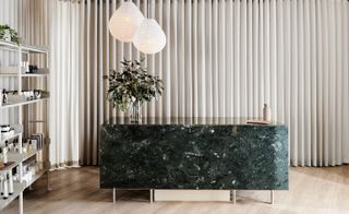 A marble desk at the Mitchelton Hotel and Day Spa