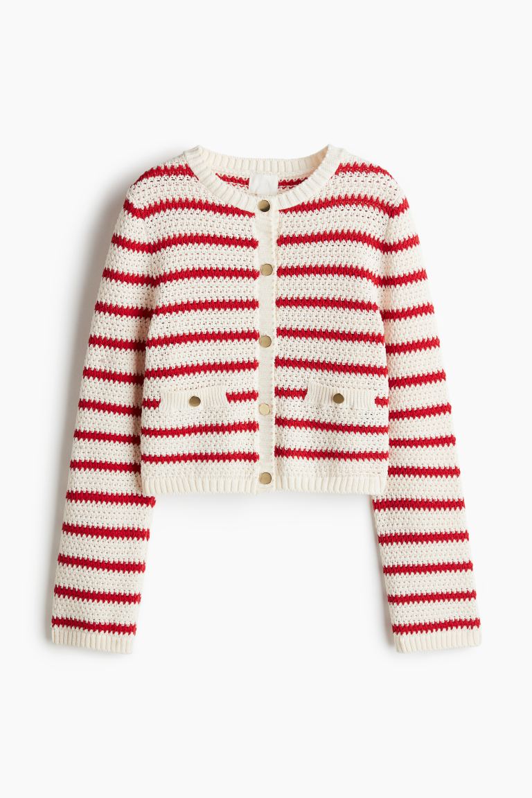 Textured braided cardigan