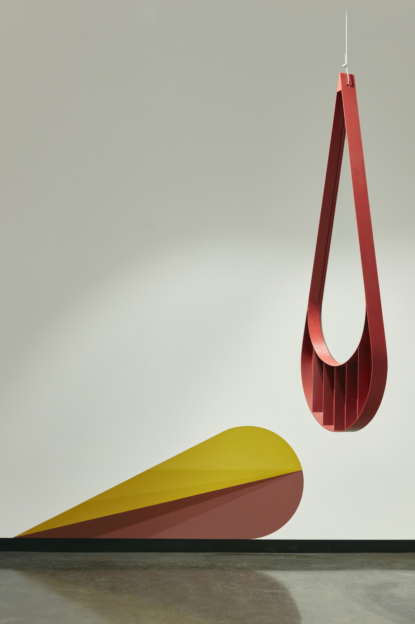 Hanging display of works