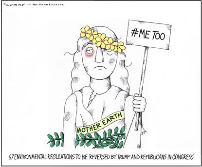 Political cartoon U.S. EPA environment regulations climate change Me Too
