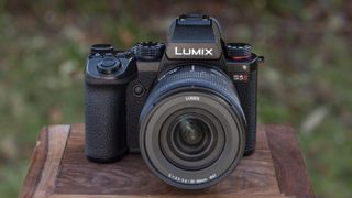 Panasonic Lumix S5 II camera on a table with view of the front