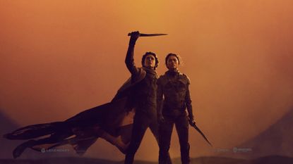 A screenshot of a Dune Part Two poster starring Paul Atreides and Chani