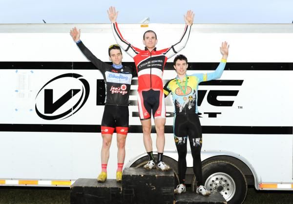 The Men&rsquo;s podium (L to R): Justin Lindine, Dylan McNicholas and Jerome Townsend