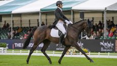 Tom Strawson and Public Address in the dressage at the 2025 Defender Burghley Horse Trials