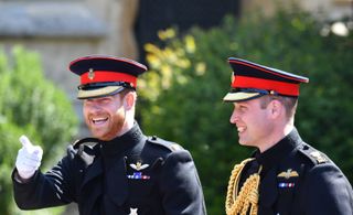 Prince William and Prince Harry at Harry and Meghan's wedding