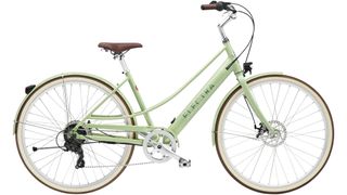 Electra Loft Go 7D EQ vintage style bike in mint green with leather details