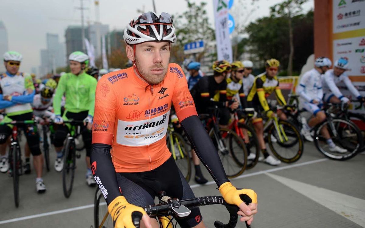 Cameron Bayly in the orange leader's jersey