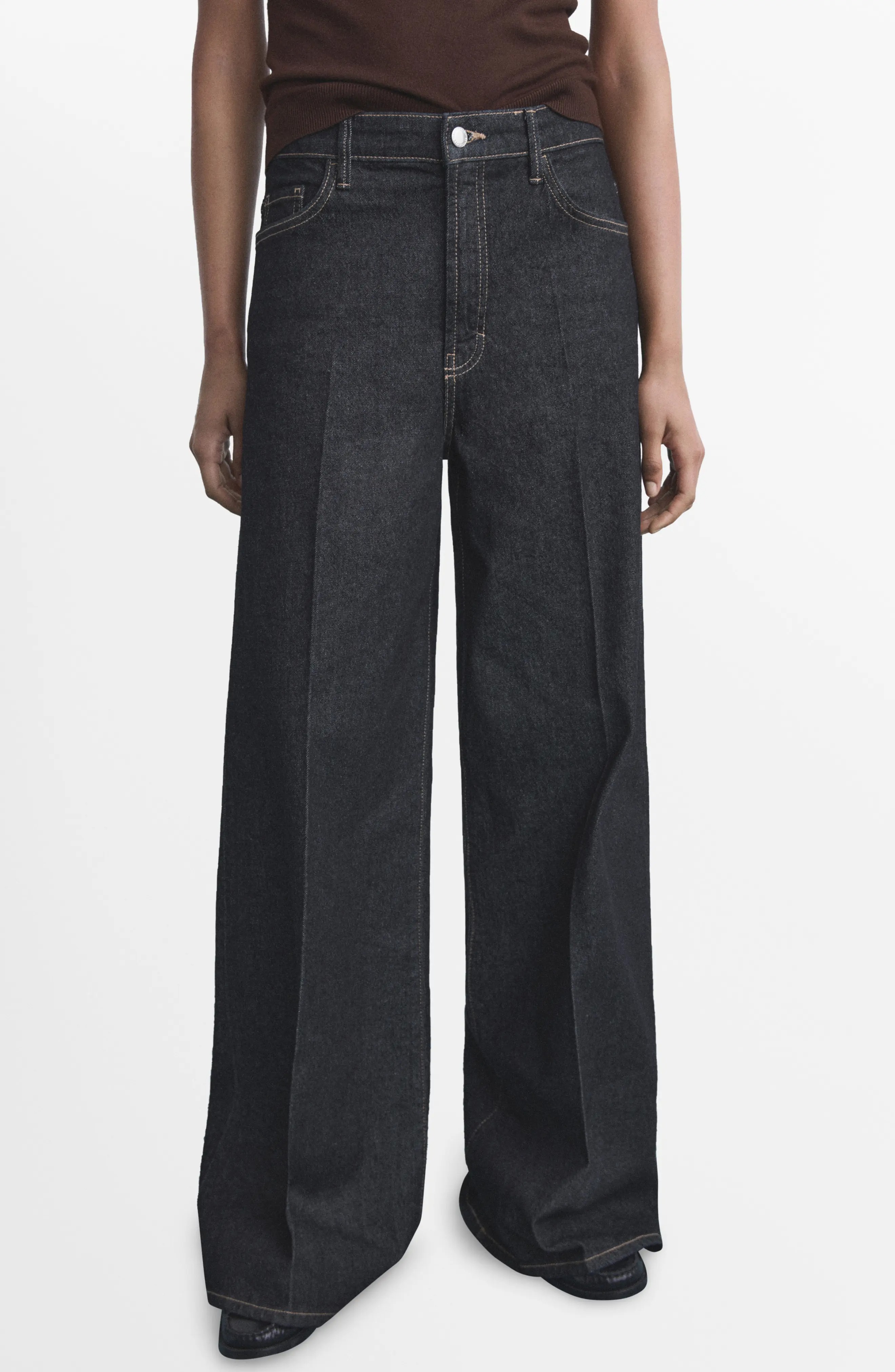 MANGO, Elise High Waist Wide Leg Jeans