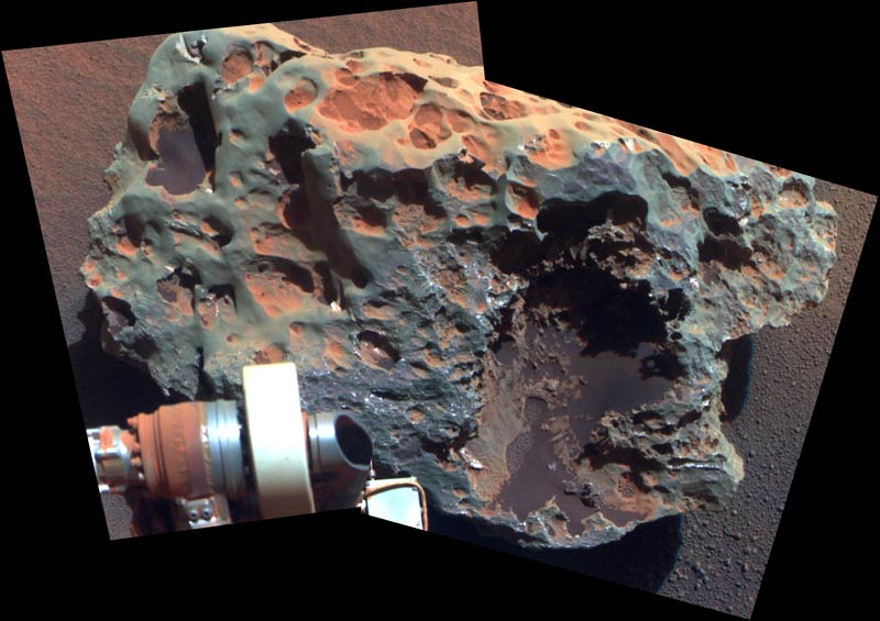  Photo of the largest meteorite found on Mars called’ Block Island” from Mars Rover Opportunity.