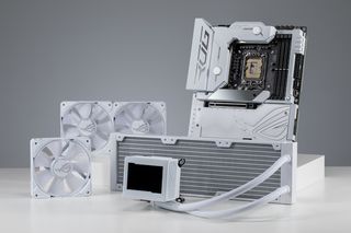 ASUS Intergalactic Explorer custom PC build with ASUS motherboard and AIO cooler
