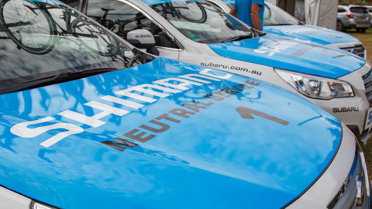 Subaru sponsor the Santos Tour Down Under, and so all convoy vehicles are from the Japanese company