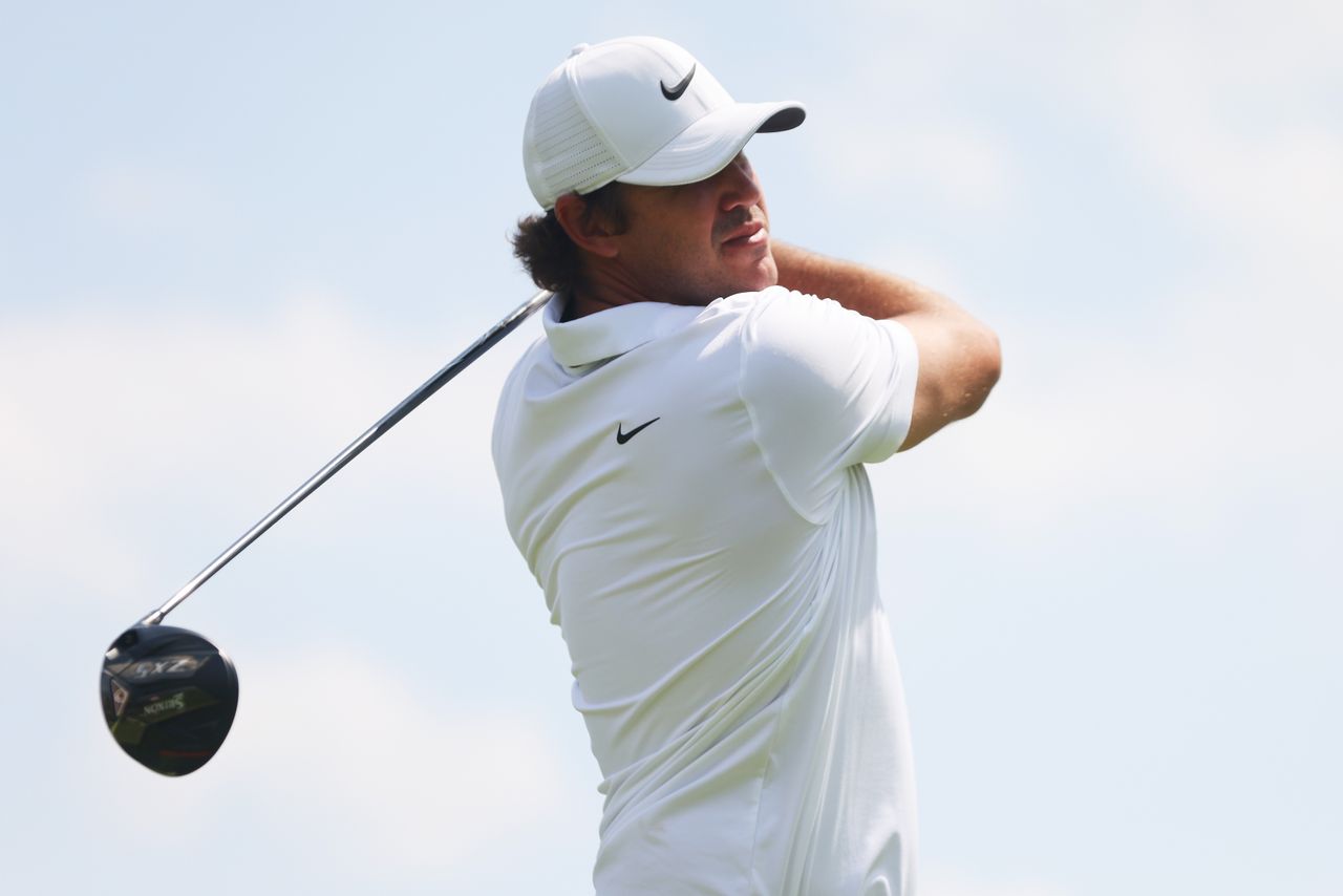 Brooks Koepka strikes his tee shot