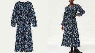 smock dress with floral print