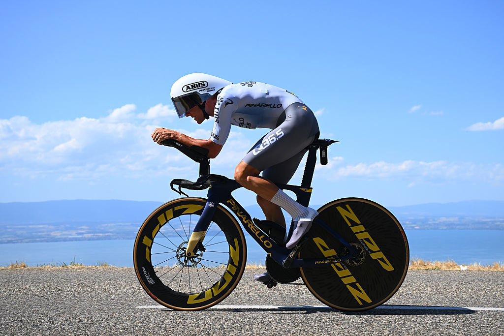 Bike broken and police on the scene as Xandro Meurisse struck from behind by car driver after Tour de France time trial