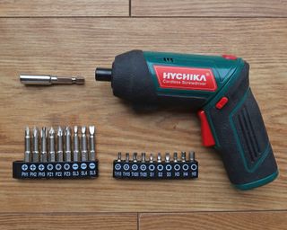 electric screwdriver and a selection of changeable heads