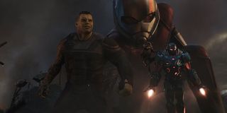 Hulk, Ant-Man, War Machine and Rocket Raccoon in Avengers: Endgame