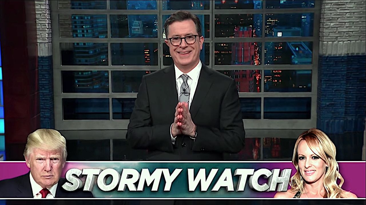 Stephen Colbert catches up on Stormy Daniels scandals