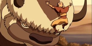 Appa and Aang.