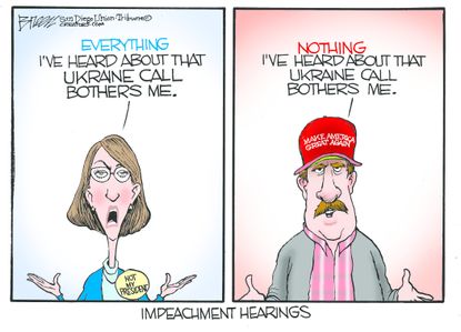 Political Cartoon U.S. Voters Trump Partisan Views On Impeachment Ukraine