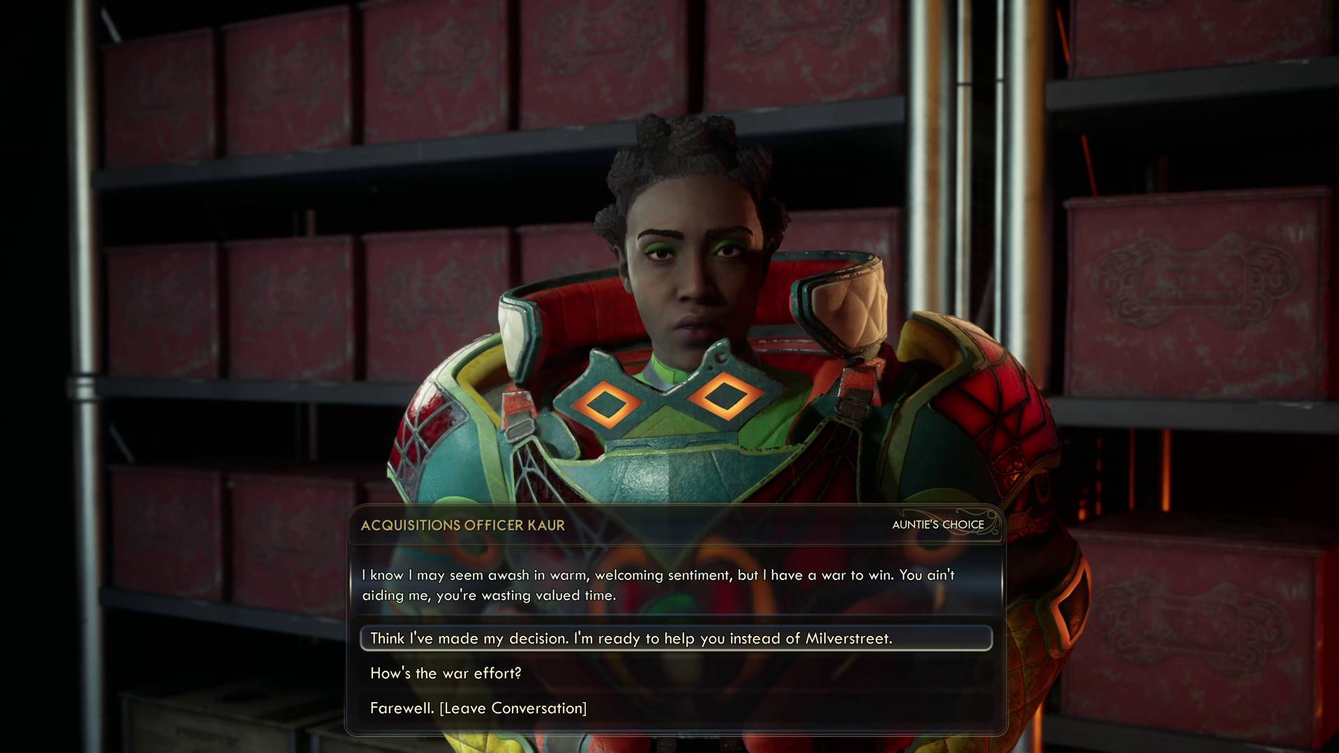 The Outer Worlds 2 Milverstreet or Kaur choice kaur conversation