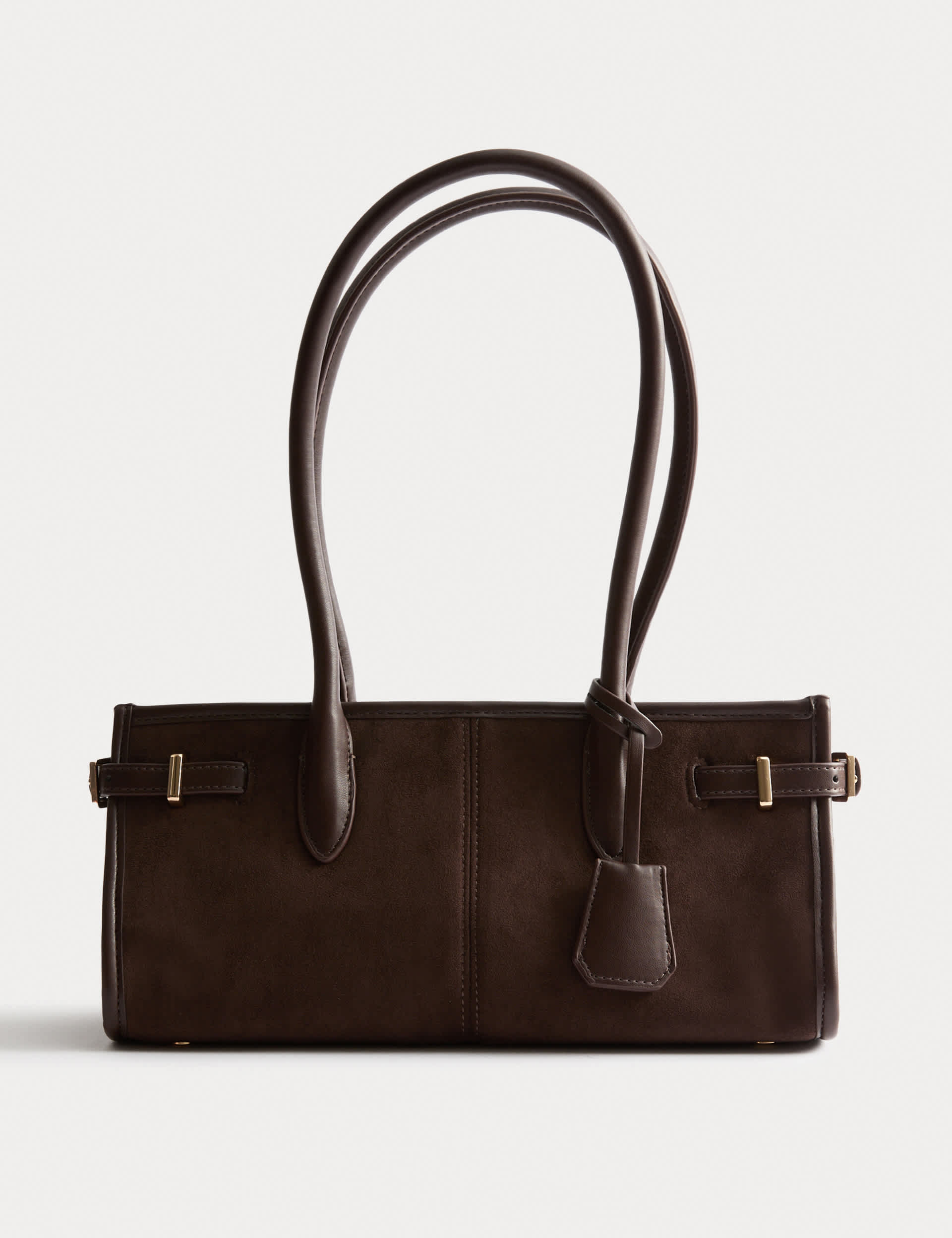 Suedette Buckle Shoulder Bag