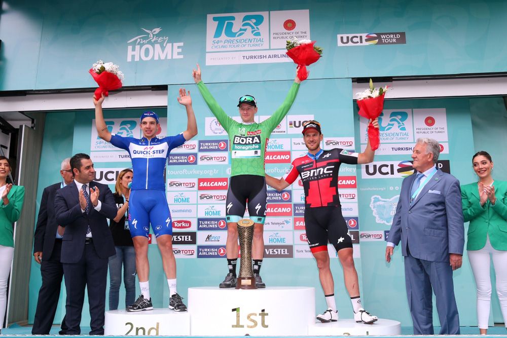 The points competition podium