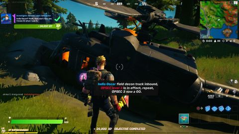 Fortnite Downed Black Helicopter Location How To Investigate The Downed Black Helicopter And Tune It Gamesradar