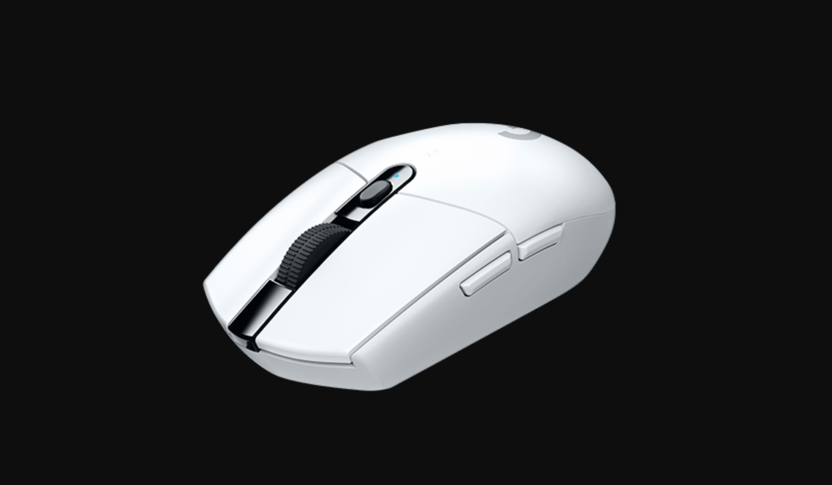Logitech G305 in white on a black background