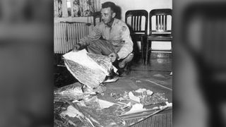 Major Jesse Marcel, head intelligence officer at the Roswell Army Air Field, investigated and recovered some of the debris from the Roswell UFO site in 1947.