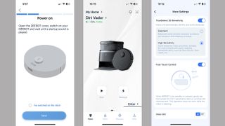 Screenshots of the Ecovacs Home iOS app